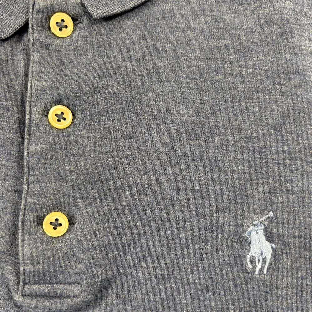Polo Ralph Lauren Classic Fit Mesh Polo Short Slv Shirt Mens M Blue Gray Heather